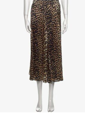 Ganni  Silk Midi Length Skirt